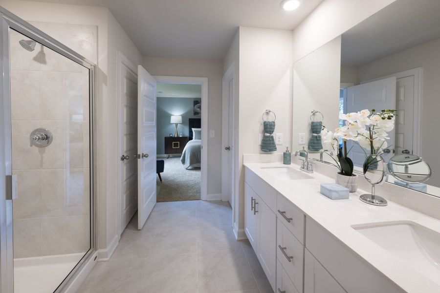 Furnished interior in a model home at Vickery Station in Woodruff (Image 7).
