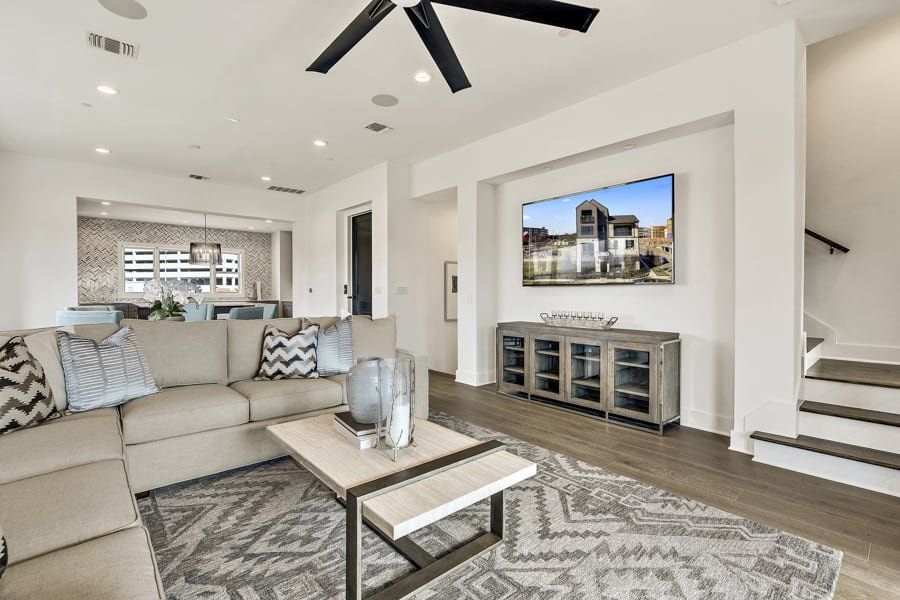 Furnished interior in a model home at The Grove At Shoal Creek in Austin (Image 12).