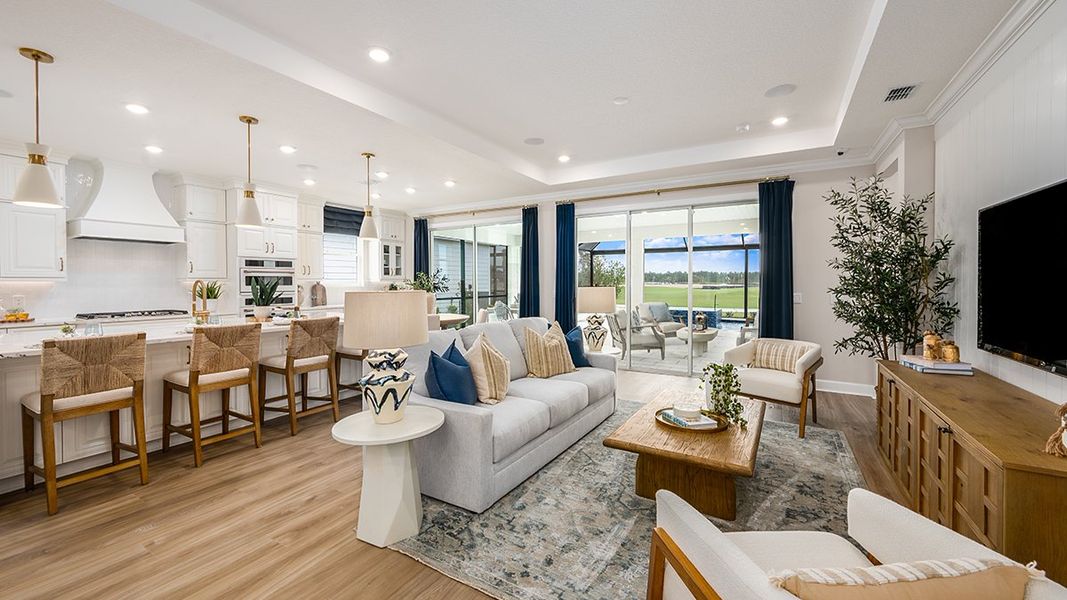 Furnished interior in a model home at Esplanade at Pinewalk in St. Johns (Image 3). Furnished interior in a model home at Esplanade at Pinewalk in St. Johns (Image 3).