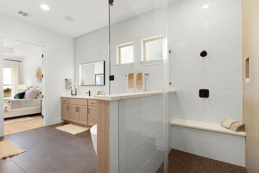 Furnished interior in a model home at The Colony- Driscoll Bluffs in Bastrop (Image 21).