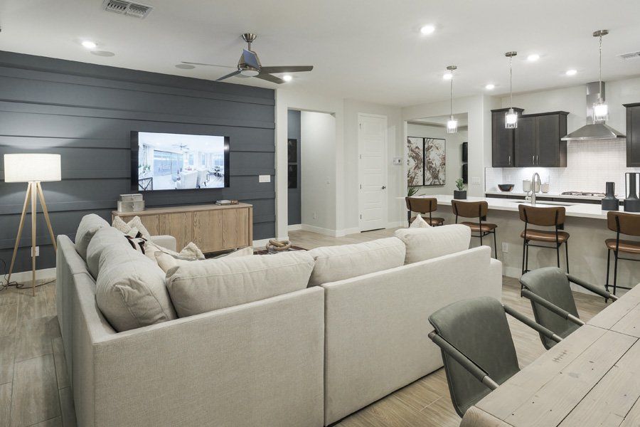 Furnished interior in a model home at Windrose V in Waddell (Image 31).
