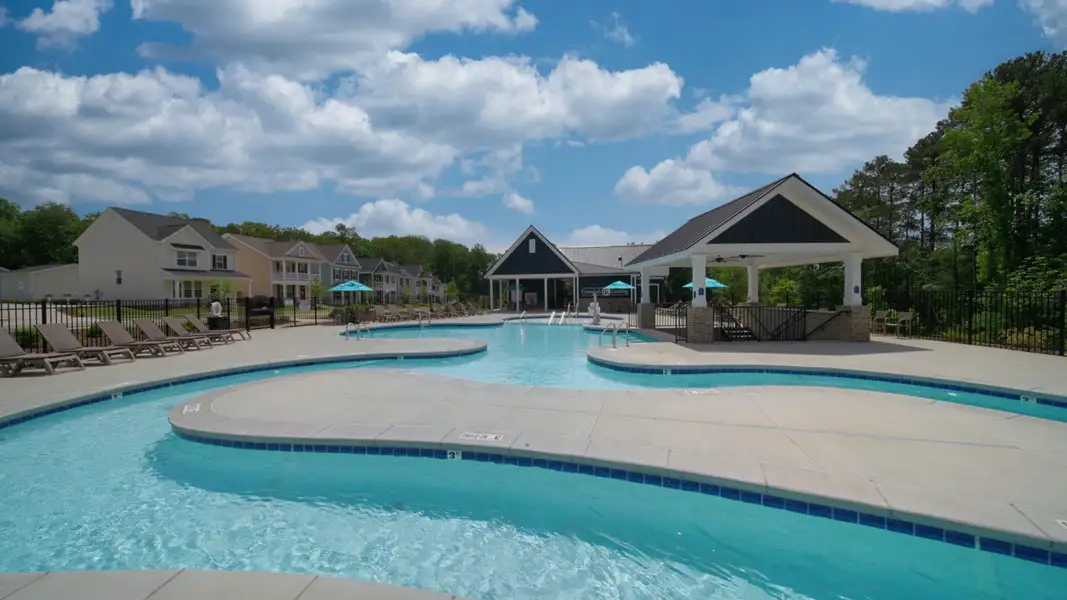 Front exterior of a home in the Georgias Landing community, located in Raleigh, NC (Image 7). Front exterior of a home in the Georgias Landing community, located in Raleigh, NC (Image 7).