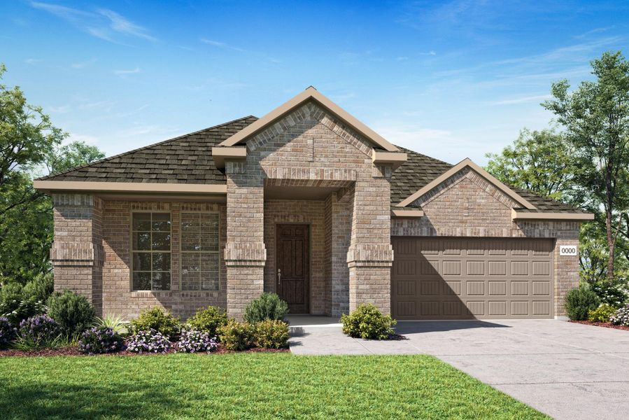 Front exterior of a home in the The Meadows DFW community, located in Krum, TX (Image 11).