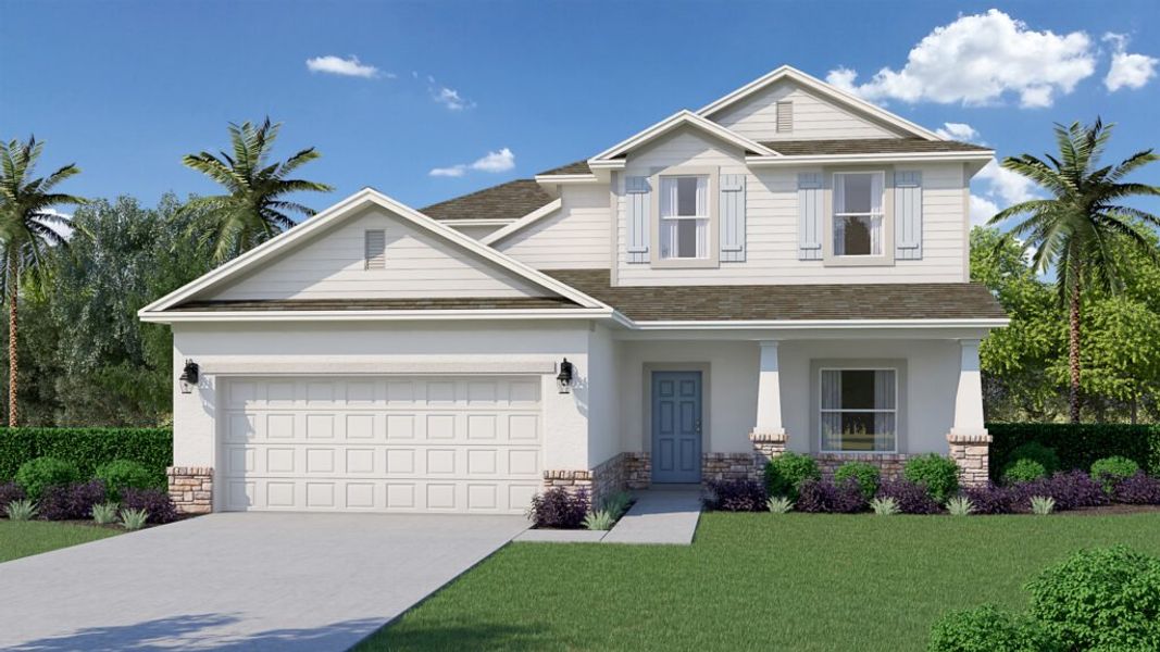 Front exterior of a home in the The Reserve at Turtle Creek community, located in Rockledge, FL (Image 4). Front exterior of a home in the The Reserve at Turtle Creek community, located in Rockledge, FL (Image 4).
