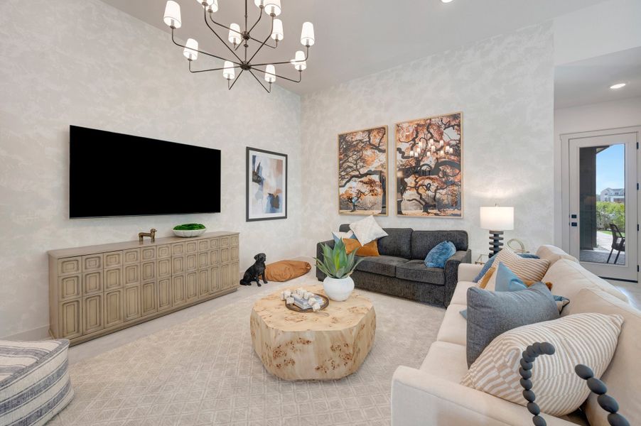 Furnished interior in a model home at Bridgeland Central: Emerald Heights - Enclave Row Collection in Cypress (Image 8).