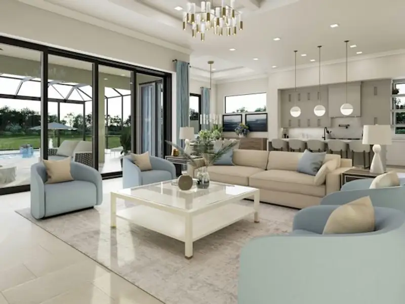 Furnished interior in a model home at Central Beach in Vero Beach (Image 25).
