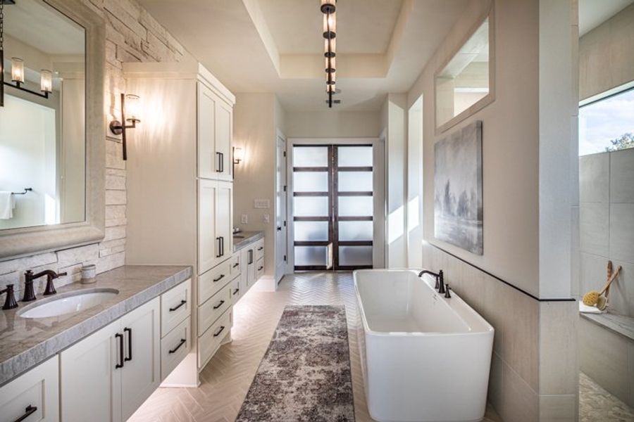 Furnished interior in a model home at Fulshear Run in Fulshear (Image 27).