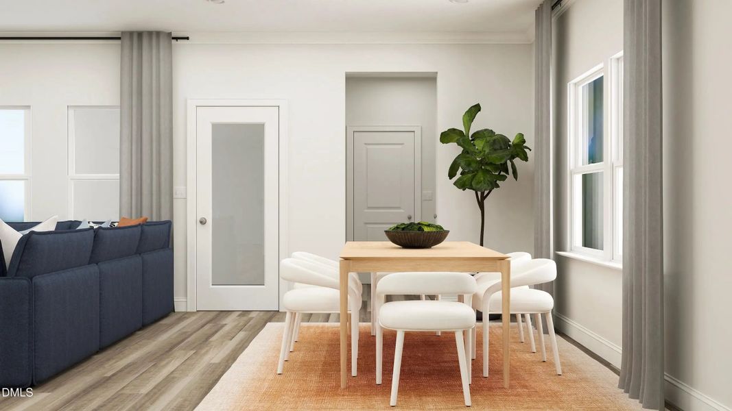 Furnished interior in a model home at Retreat at Robertson: Cottage in Knightdale (Image 10).