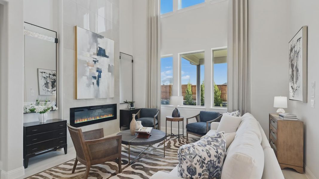 Furnished interior in a model home at Green Meadows in Celina (Image 23). Furnished interior in a model home at Green Meadows in Celina (Image 23).