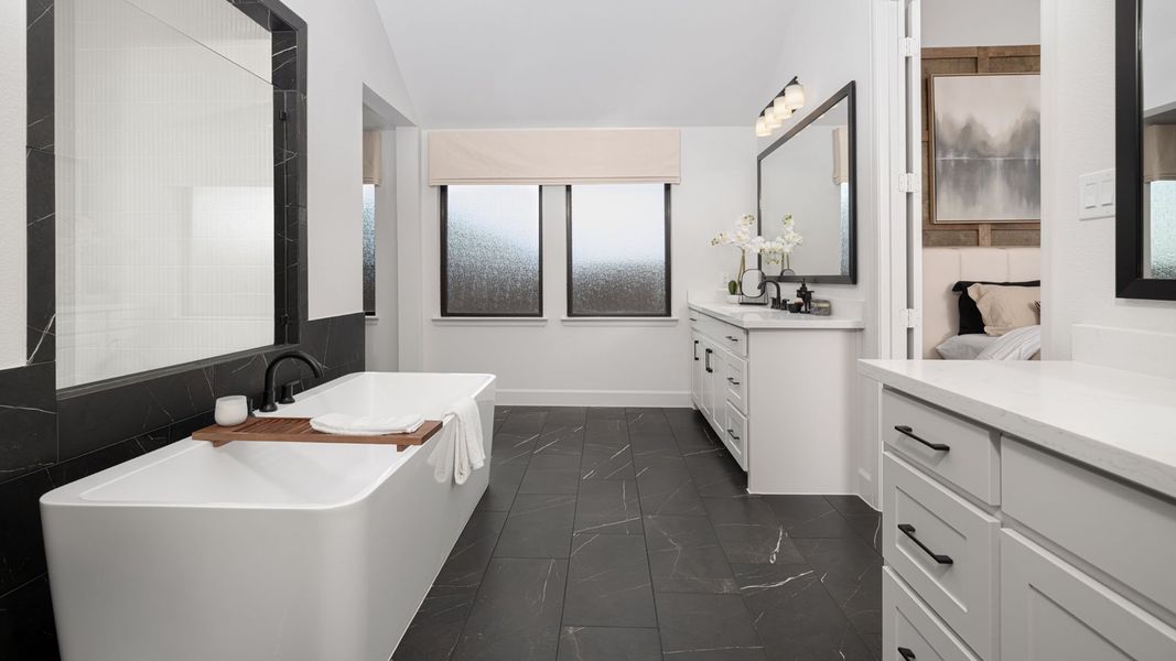 Furnished interior in a model home at Myrtle Creek 71' in Waxahachie (Image 10). Furnished interior in a model home at Myrtle Creek 71' in Waxahachie (Image 10).