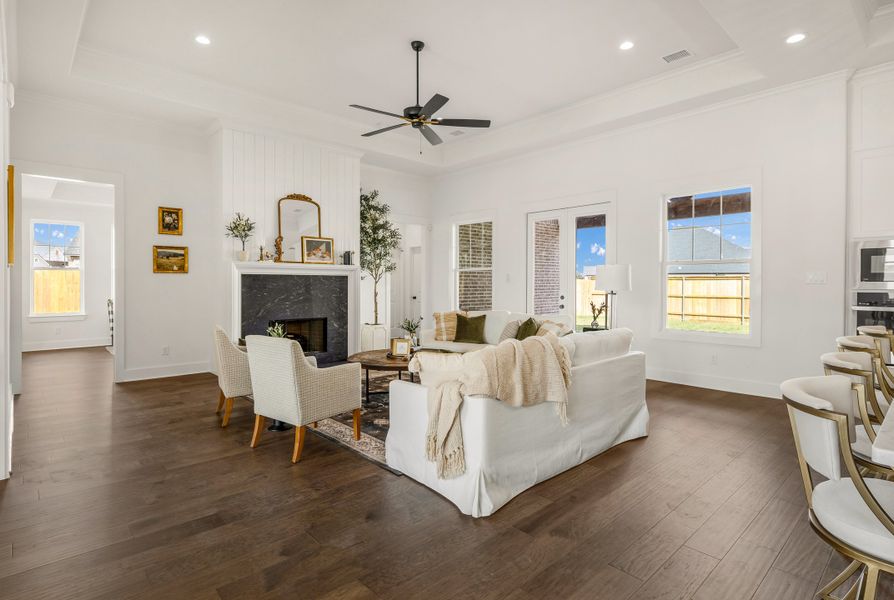 Furnished interior in a model home at Greens Prairie Reserve in College Station (Image 36).