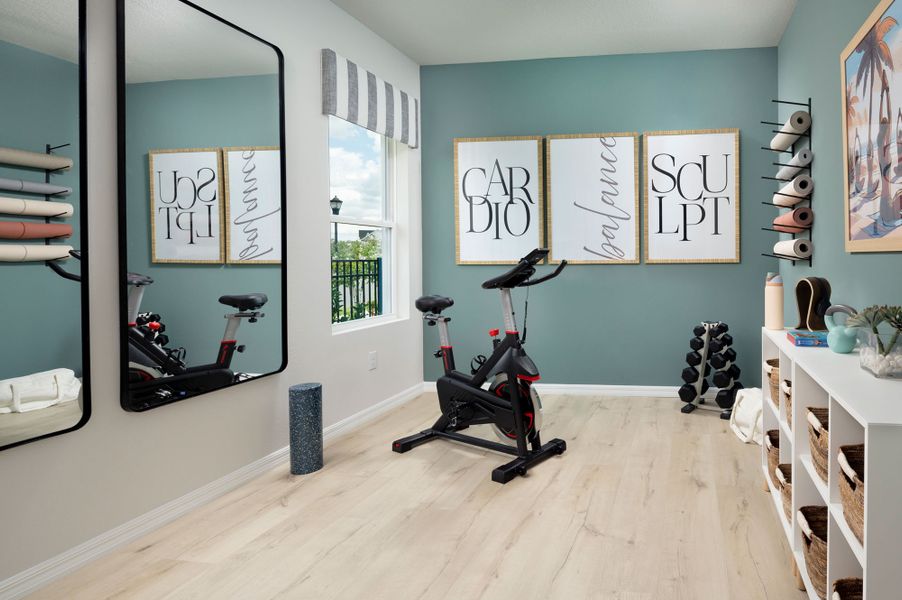 Furnished interior in a model home at Waterset Bungalow Series in Apollo Beach (Image 39).