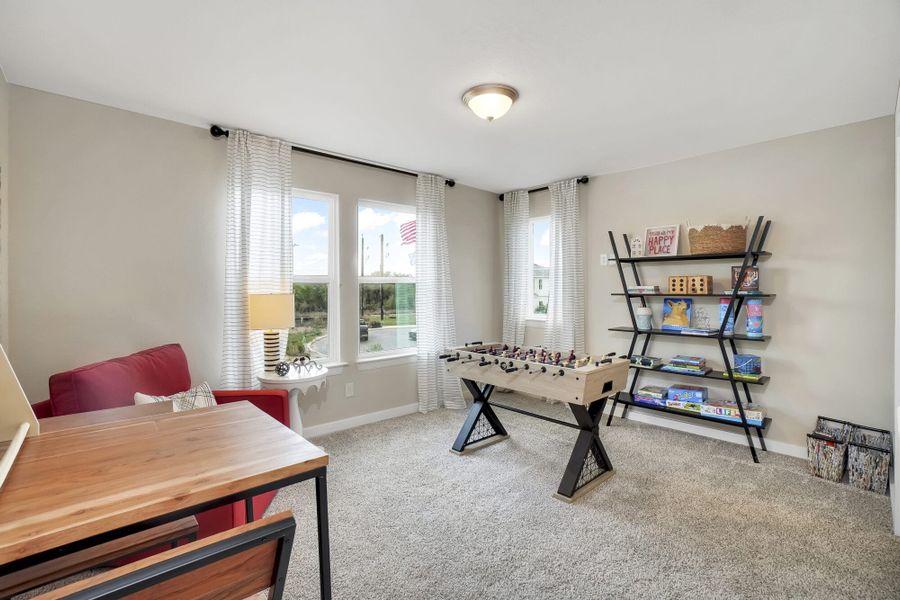 Furnished interior in a model home at Blue Ridge Ranch in San Antonio (Image 25).