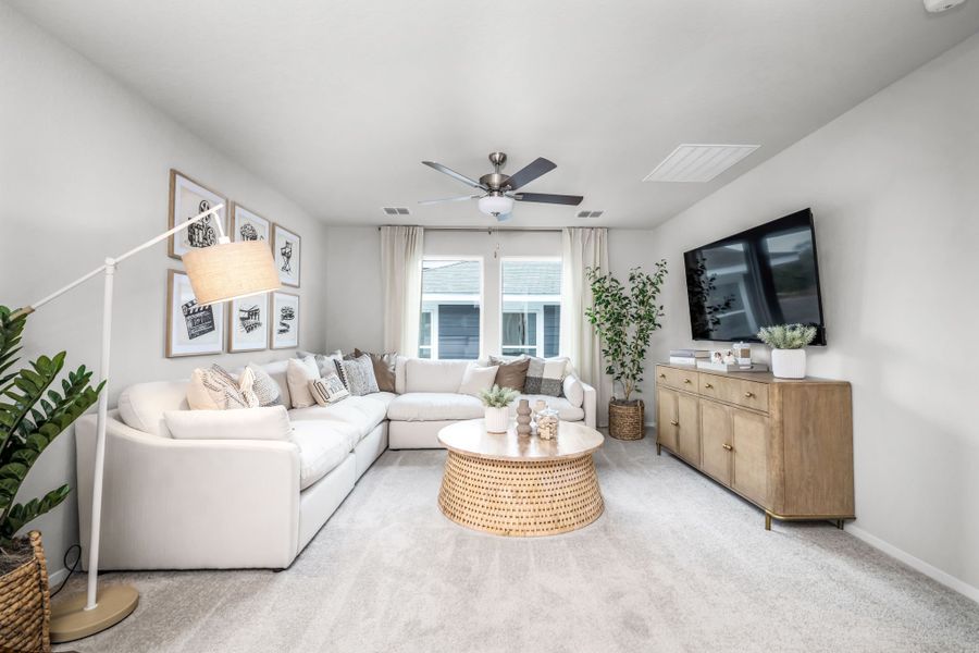 Furnished interior in a model home at Applewhite Meadows in San Antonio (Image 45).