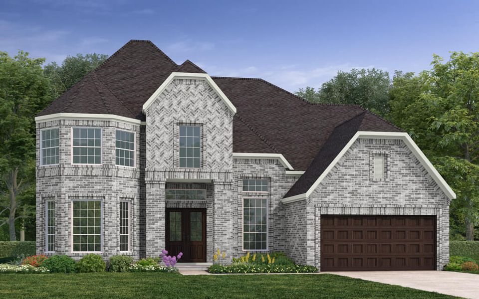 Front exterior of a home in the Woodtrace 75' community, located in Pinehurst, TX (Image 2).