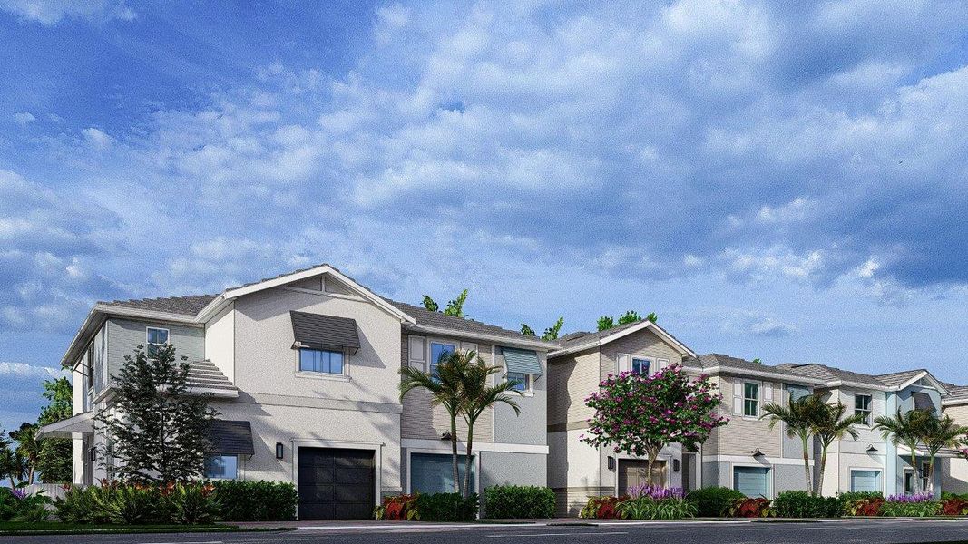 Front exterior of a home in the Vintage Oaks community, located in Palm Beach Gardens, FL (Image 12).