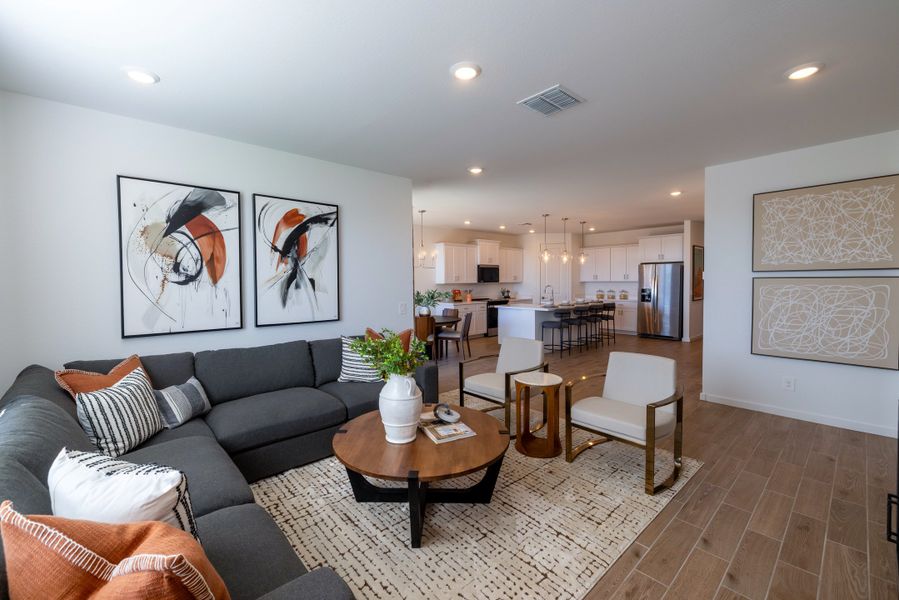 Furnished interior in a model home at Mountain View Estates Signature Series in Buckeye (Image 7). Furnished interior in a model home at Mountain View Estates Signature Series in Buckeye (Image 7).