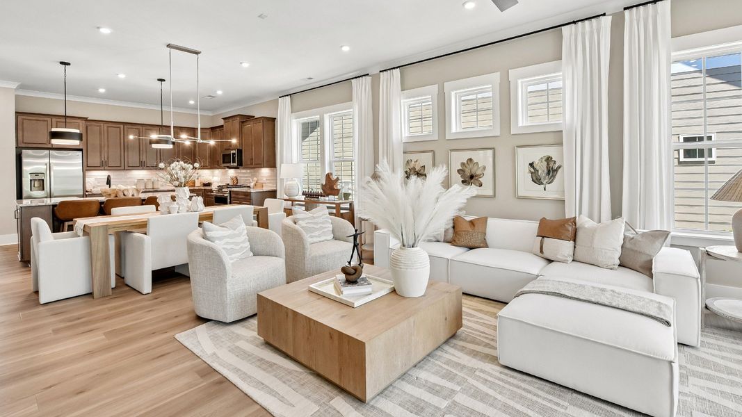 The Virtuoso Plan by DRB Elevate in Brook Run, Fort Mill, SC - Living and Kitchen Area