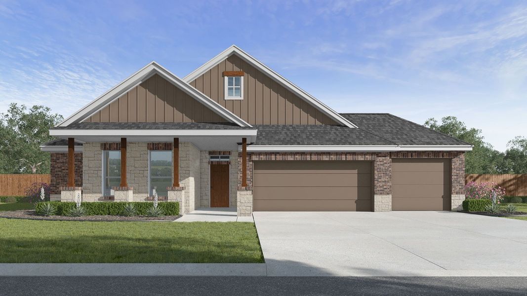 Front exterior of a home in the The Woods community, located in Lumberton, TX (Image 2). Front exterior of a home in the The Woods community, located in Lumberton, TX (Image 2).