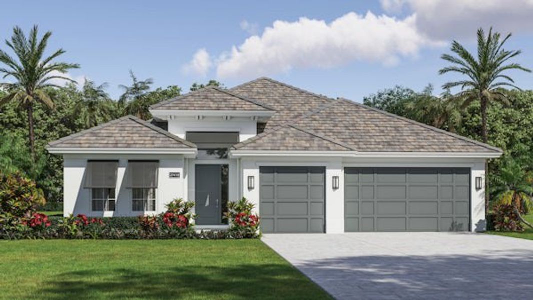 Front exterior of a home in the Raven's Landing community, located in Vero Beach, FL (Image 3).