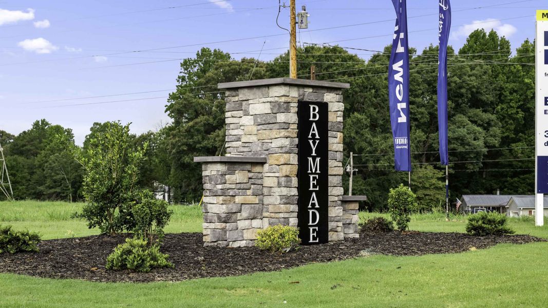 Entrance to the Baymeade community in Lexington, NC, featuring signage and landscaping (Image 2).