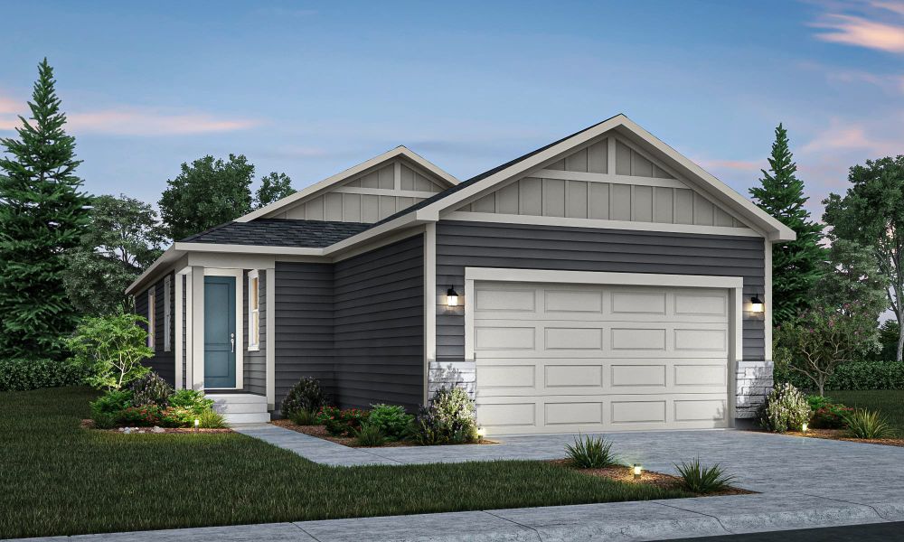Front exterior of a home in the Ridge at Lorson Ranch community, located in Colorado Springs, CO (Image 2). Front exterior of a home in the Ridge at Lorson Ranch community, located in Colorado Springs, CO (Image 2).