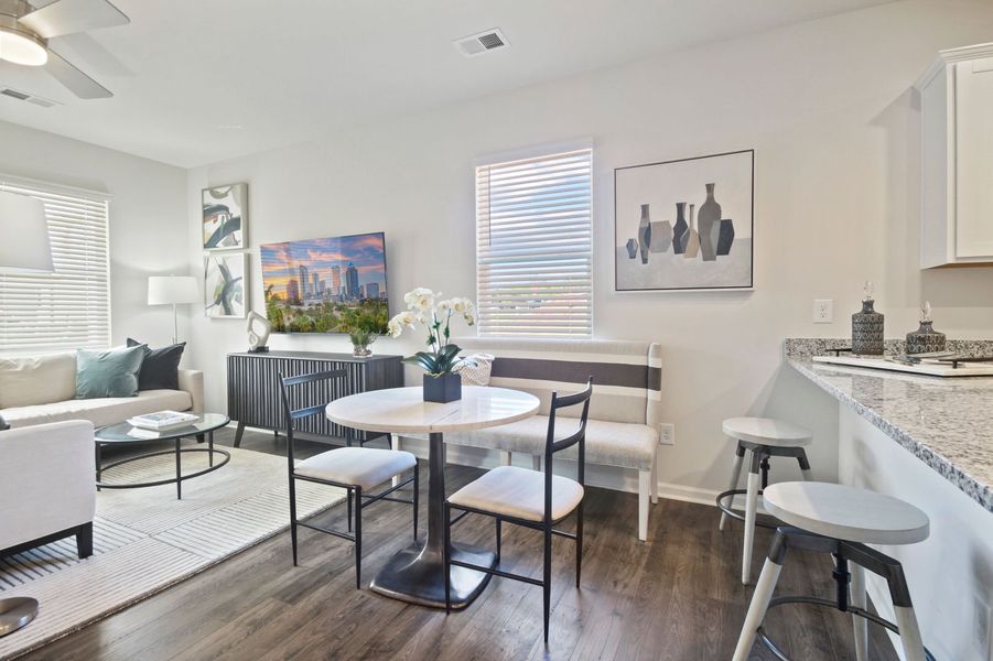 Furnished interior in a model home at Copper Crest Townhomes in Lexington (Image 7).
