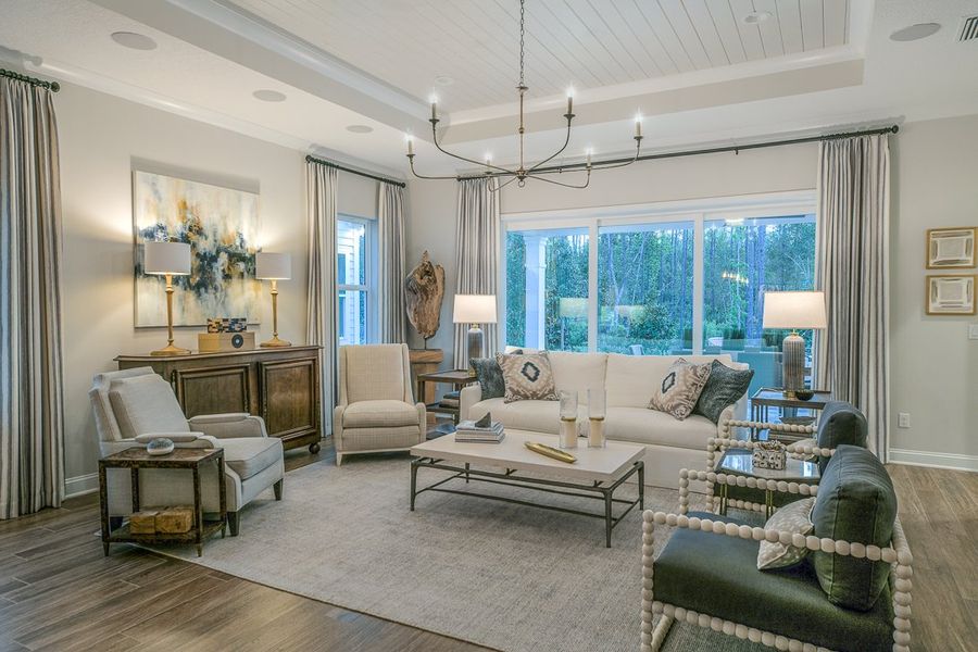 Furnished interior in a model home at Heritage Trace in Nocatee in Ponte Vedra (Image 59). Furnished interior in a model home at Heritage Trace in Nocatee in Ponte Vedra (Image 59).