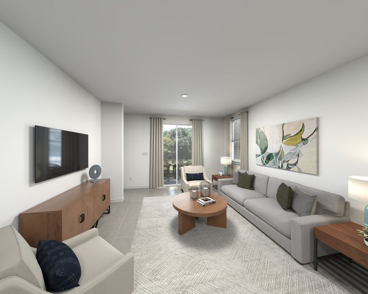 Living room in the Sawyer floorplan