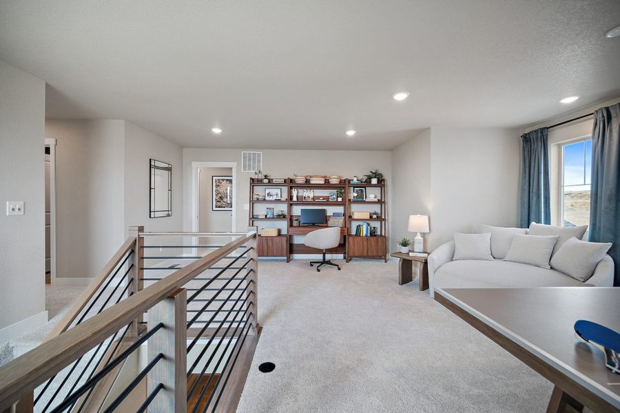 Furnished interior in a model home at Trails at Aspen Ridge-3 in Colorado Springs (Image 32). Furnished interior in a model home at Trails at Aspen Ridge-3 in Colorado Springs (Image 32).