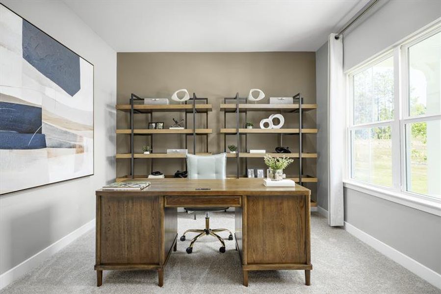 Functional flex rooms perfect for a home office, study, or inviting sitting area.
