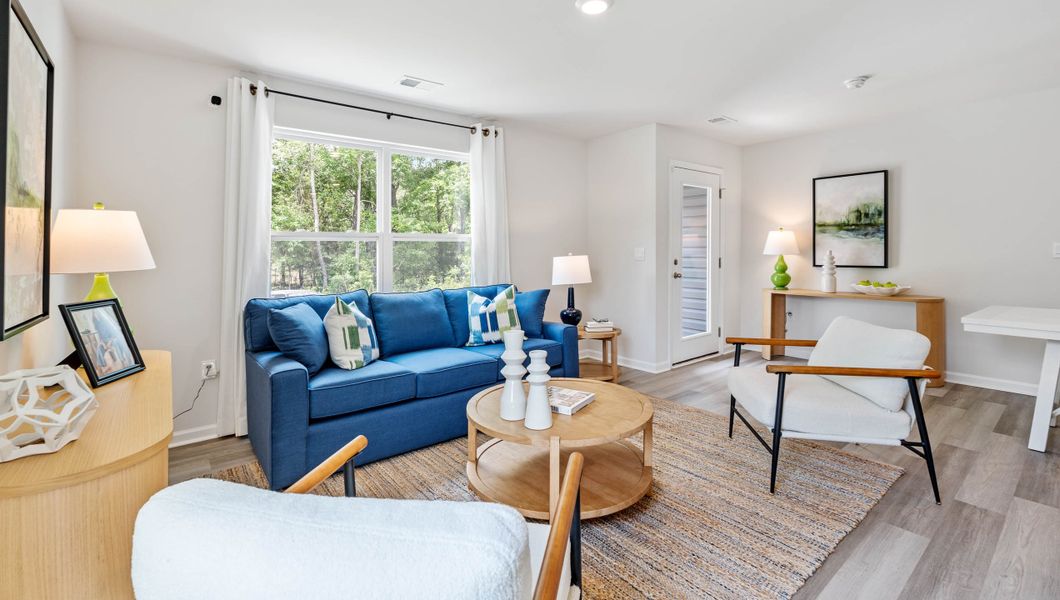 Furnished interior in a model home at Chestnut Ridge Townhomes in Greenville (Image 16).