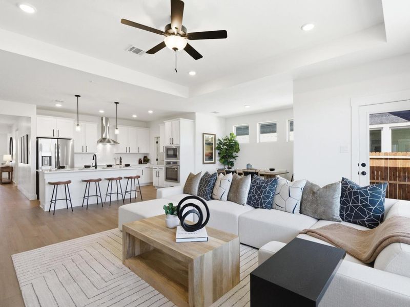 Furnished interior in a model home at Mercer Meadows in Royse City (Image 3).