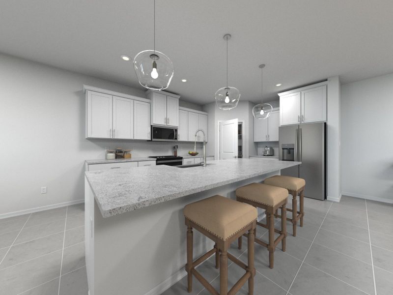 Rendering of Kitchen in the Kellen Floorplan