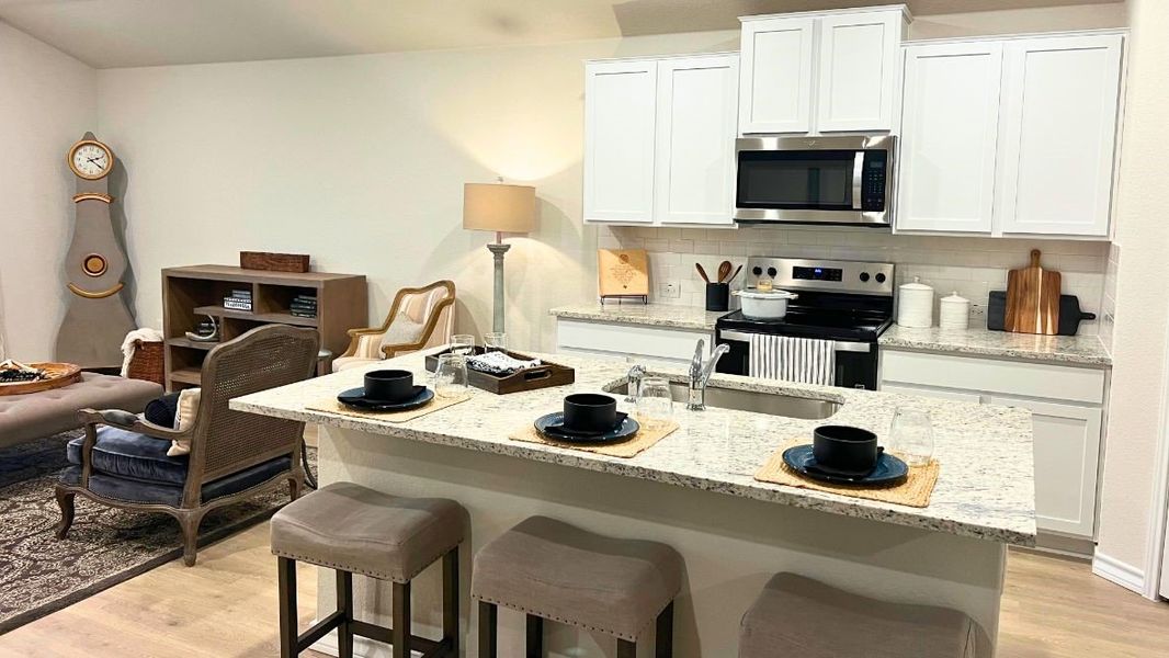 Furnished interior in a model home at The Birch at Spencer Ranch in Boerne (Image 3). Furnished interior in a model home at The Birch at Spencer Ranch in Boerne (Image 3).