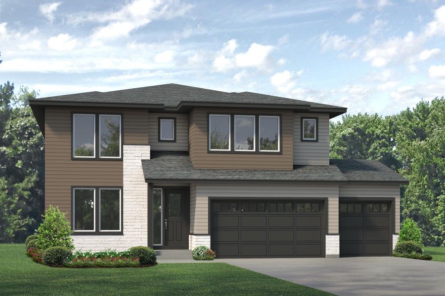 Front exterior of a home in the Highlands Preserve community, located in Mead, CO (Image 14).