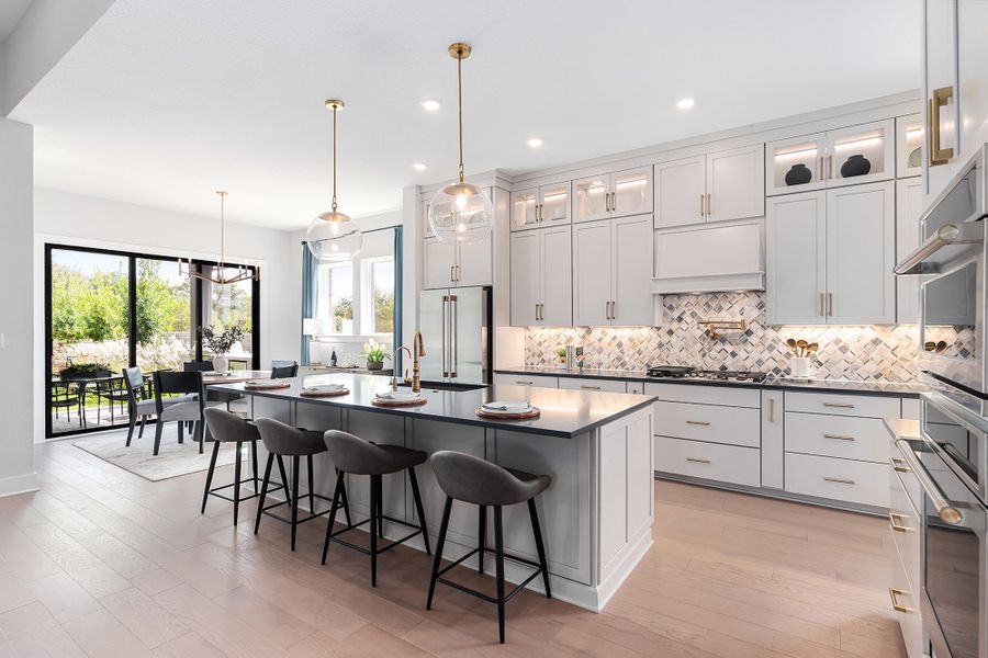 Furnished interior in a model home at Wolf Ranch – West Bend in Georgetown (Image 8).