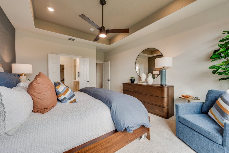 Furnished interior in a model home at Meadow Park at The Meadows in Krugerville (Image 8).