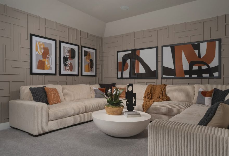 Furnished interior in a model home at The Grove at Blackhawk in Pflugerville (Image 18). Furnished interior in a model home at The Grove at Blackhawk in Pflugerville (Image 18).