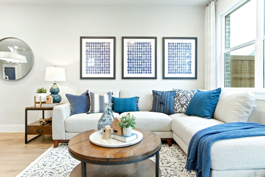 Furnished interior in a model home at Woodbridge Townhomes in Wylie (Image 30).
