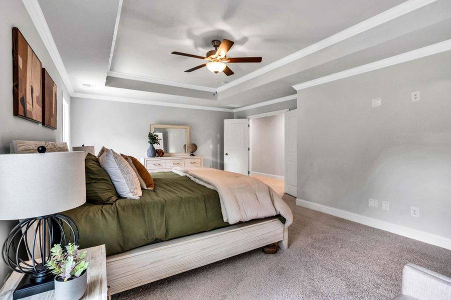 Furnished interior in a model home at The Estates at Hurricane Pointe in Douglasville (Image 44).