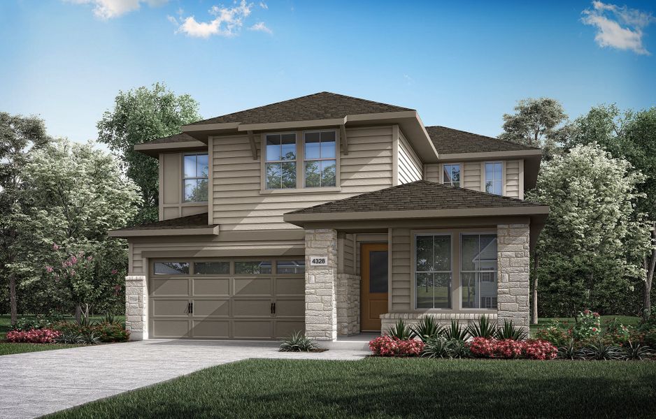 Front exterior of a home in the Landmark community, located in Denton, TX (Image 20).