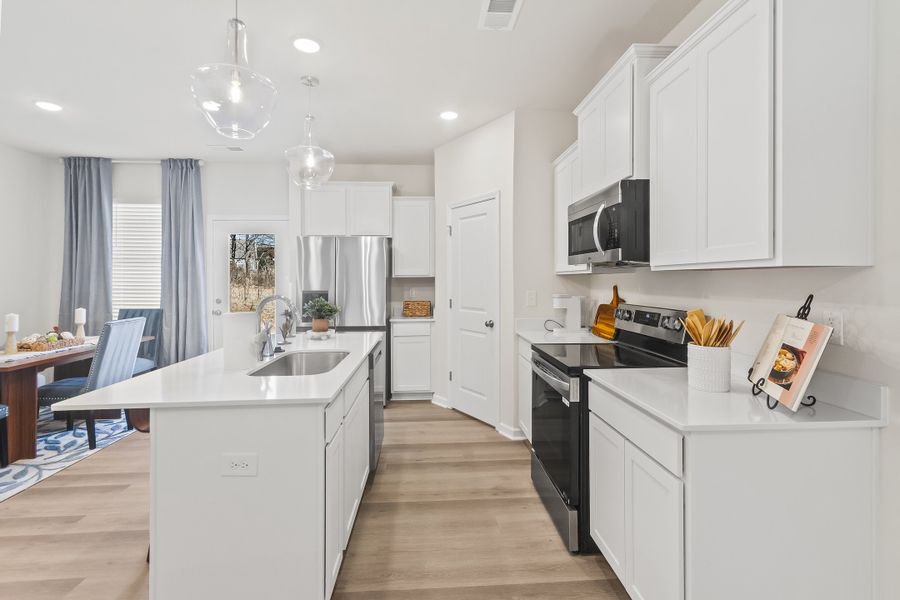 Furnished interior in a model home at Cottage Corners in Taylors (Image 6). Furnished interior in a model home at Cottage Corners in Taylors (Image 6).