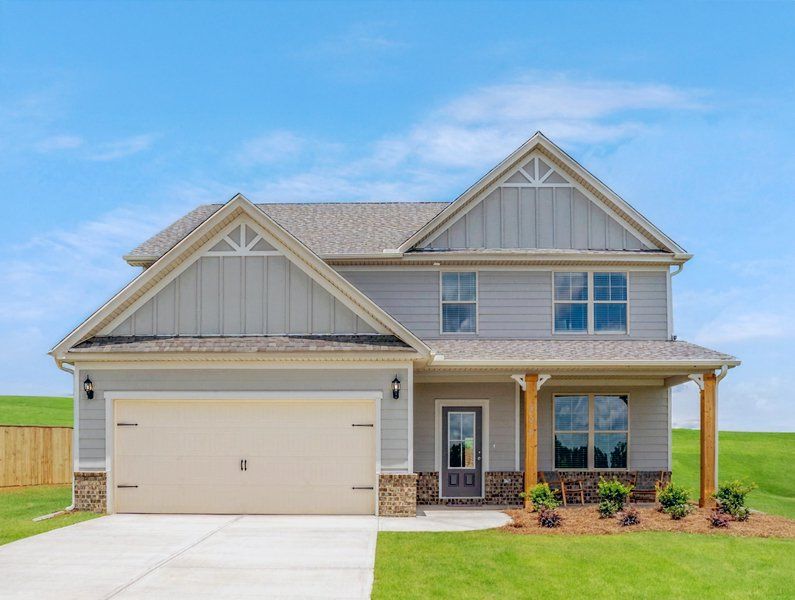 Front exterior of a home in the Harley Farms South community, located in Bonaire, GA (Image 1). Front exterior of a home in the Harley Farms South community, located in Bonaire, GA (Image 1).