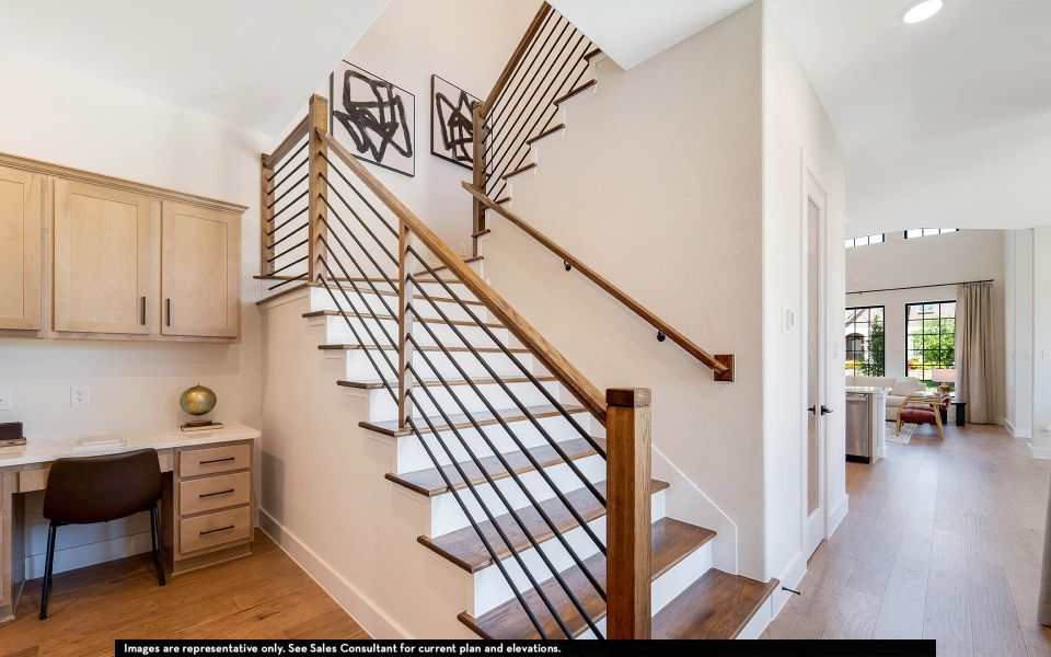 Furnished interior in a model home at The Summit at Center Stage in Keller (Image 9).