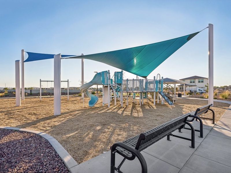 A playground with a slide.