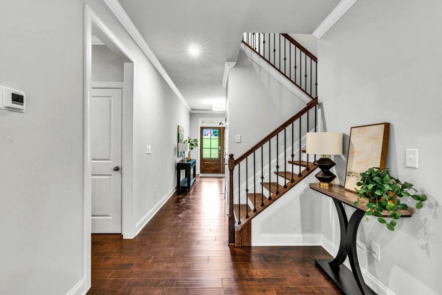 Furnished interior in a model home at The Estates at Hurricane Pointe in Douglasville (Image 31).