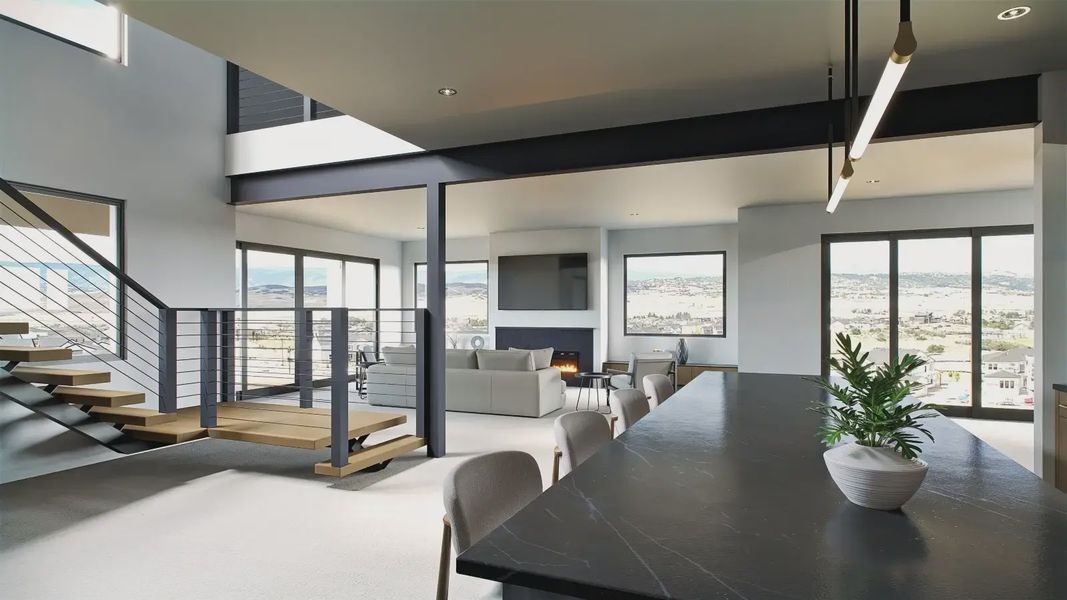 Furnished interior in a model home at Signature at Crystal Valley in Castle Rock (Image 21).