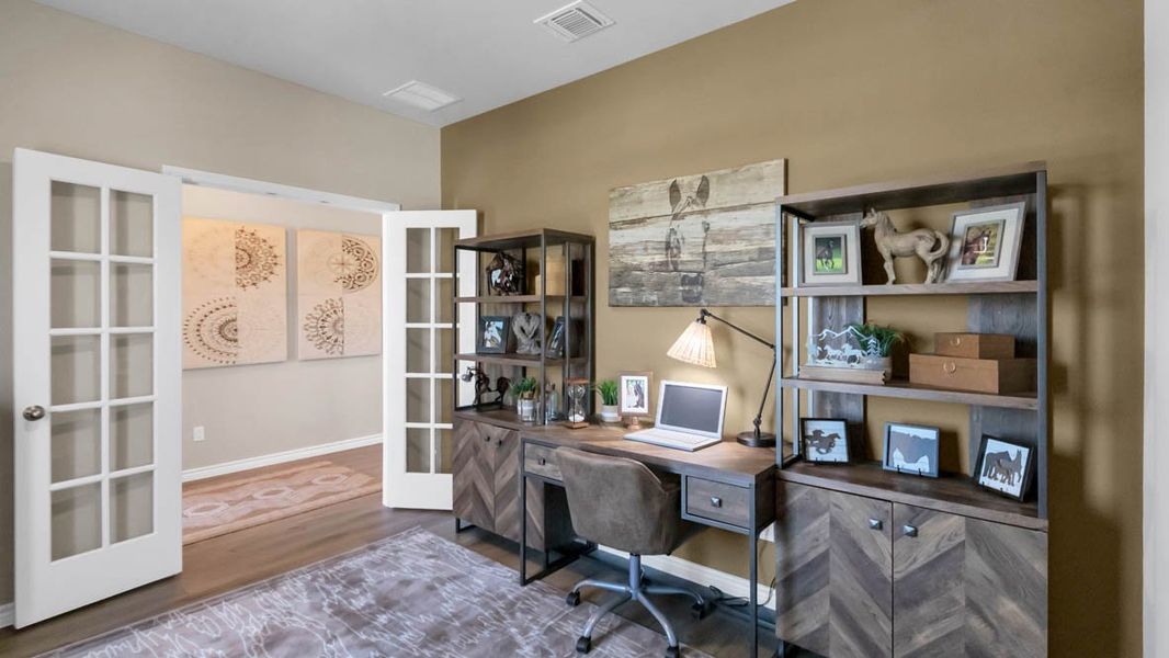 Furnished interior in a model home at Warrior's Legacy in Nolanville (Image 3). Furnished interior in a model home at Warrior's Legacy in Nolanville (Image 3).