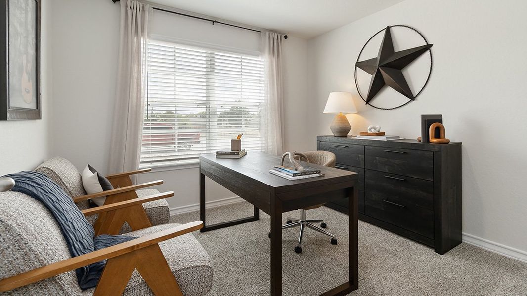 Furnished interior in a model home at High Garden in Comfort (Image 26).